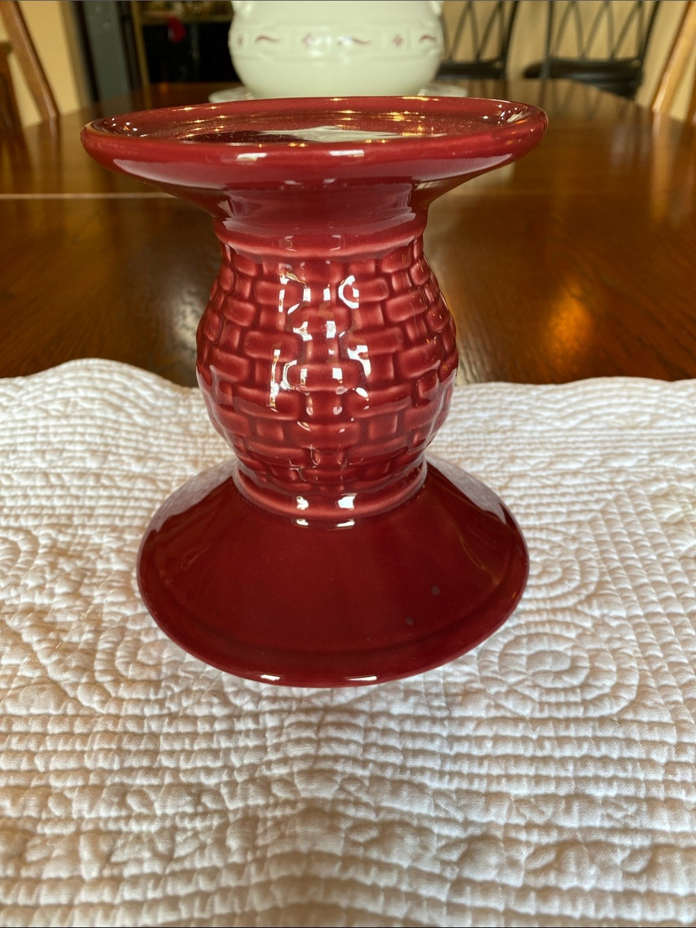 Longaberger paprika Candlestick Holder -